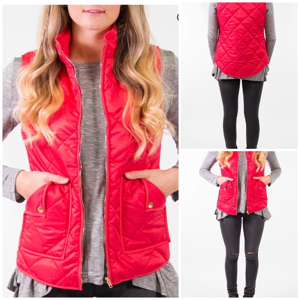 Tea & Rose Red Winter Vest Size Small